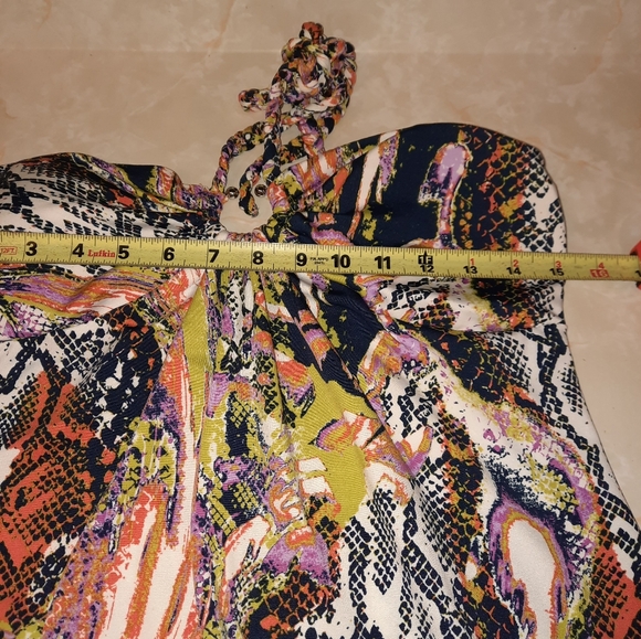 Chic Multicolor Halter Maxi Dress - Picture 3 of 11